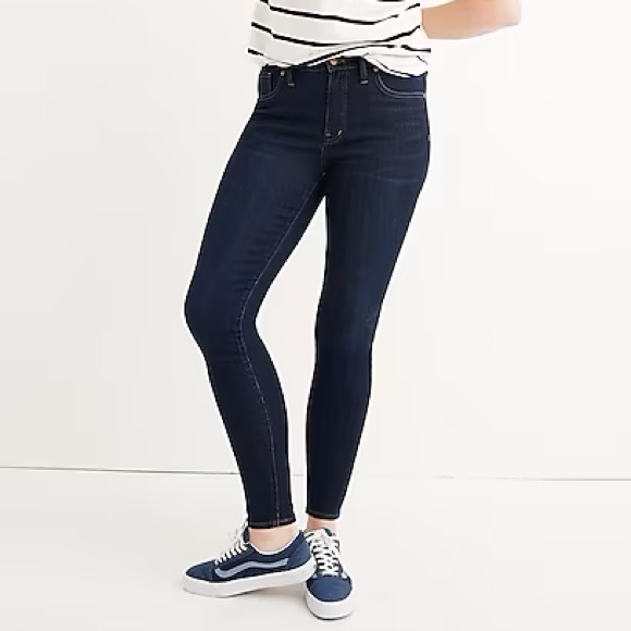 Madewell 9" High-Rise Skinny Jeans in Larkspur Dark Wash Denim F8990 Size 24 - Picture 1 of 13
